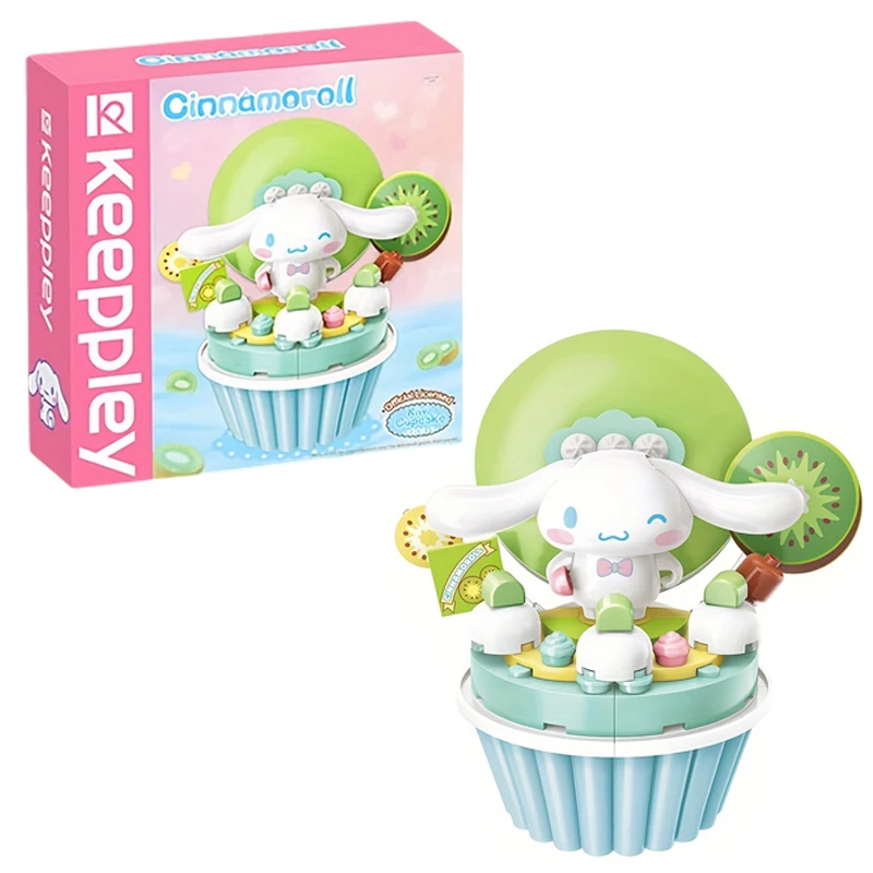 Sanrio Cinnamoroll Cartoon Cake Building Blocks Cute Anime Figure Assembly Bricks Model Desktop Ornament Kids Toys Birthday Gift