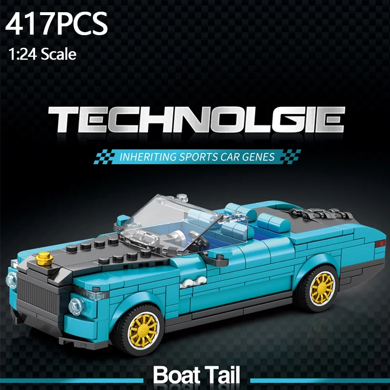 417PCS Retro Luxury Cars Model Building Blocks 1:24 Scale City Convertible Vehicle Car Model Bricks Kids DIY Toys Idea Gifts