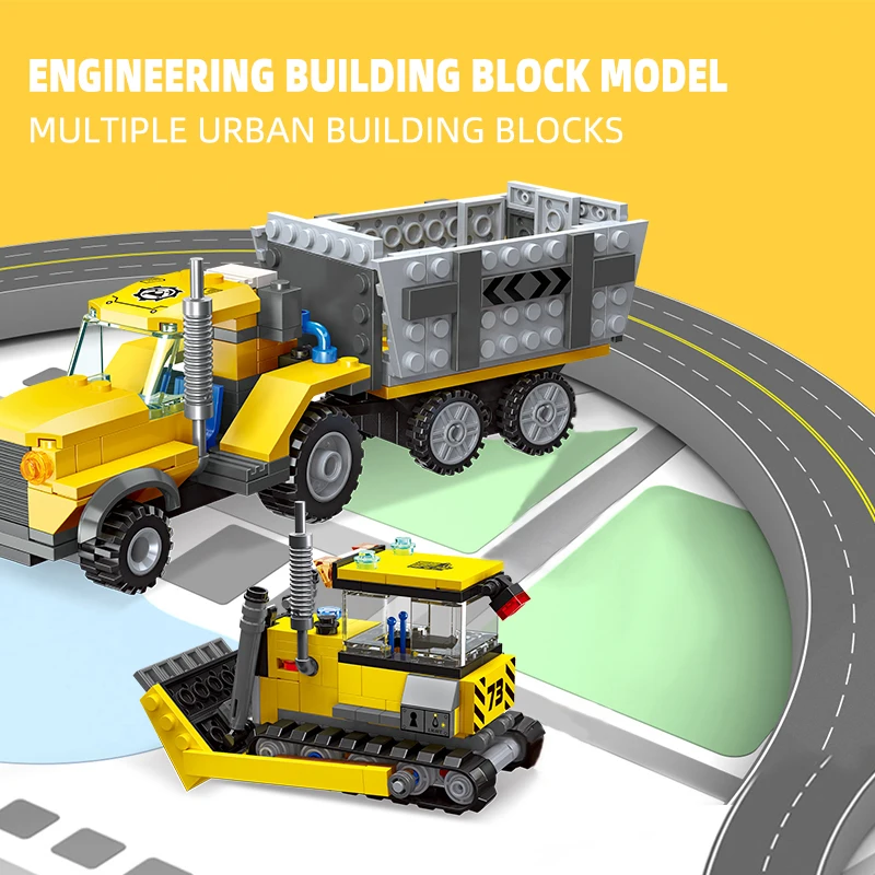 City Engineering Vehicle Building Blocks Construction Truck Assemble Bricks Creative Decoration Children’s Christmas Toy Gifts