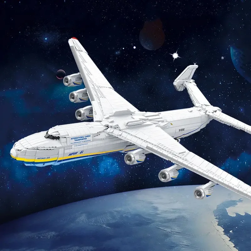 5350PCS An-225 Transport Aircraft Building Blocks Soviet Large Cargo Plane Model Bricks Set With Stand Desktop Deco Kid Toy gift