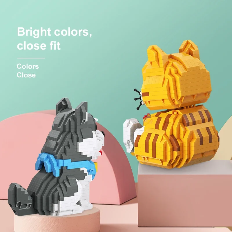 815PCS Corgi Building Blocks Cute Pet Dog Mini Animal Model Bricks Desktop Ornaments Children DIY Puzzle Toys Birthday Gifts