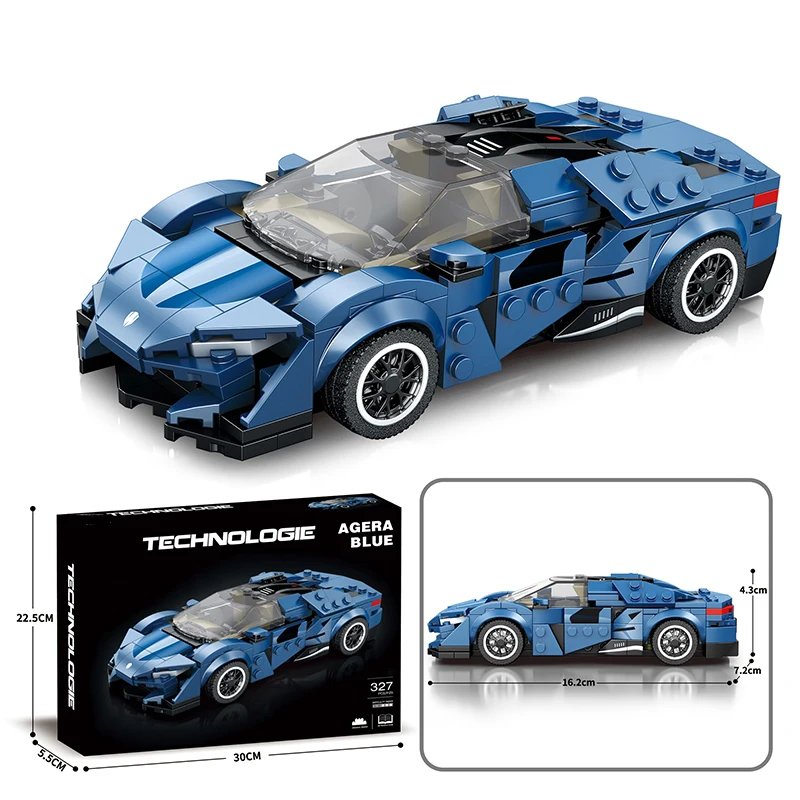 327PCS City Racing Building Blocks 1:24 Car Model Assembly Bricks Toys  Desktop Decoration Display Children Toys Christmas Gifts