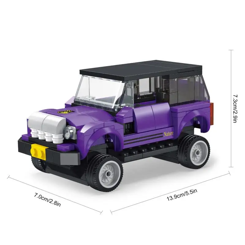 494PCS Purple Off Road Vehicle Building Blocks City Speed Car Model Bricks 6 In 1 Combination Deformation Toy Kid Christmas Gift