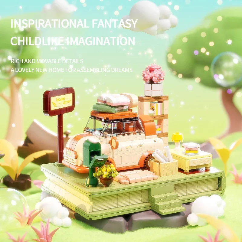 City Creative Car Building Blocks Diy Cute Vehicle Assembly Bricks Toys Desktop Decoration Display Christmas Gifts For Children