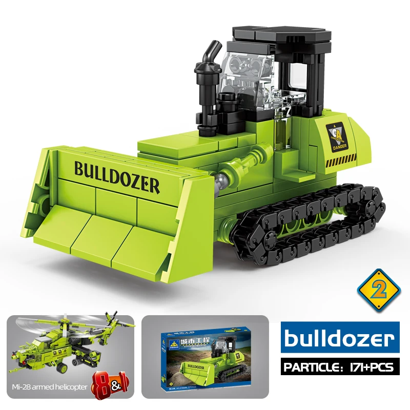 8 in 1 Mi 28 Armed Helicopter Building Blocks City Engineering Vehicle  Deformation Bricks Boys Toy Christmas Gifts For Children