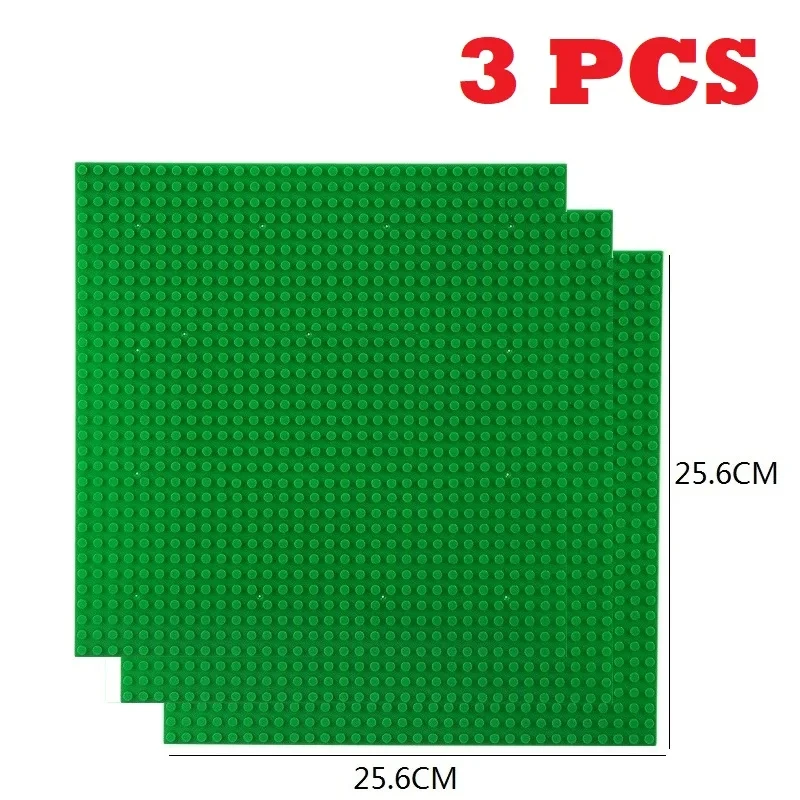 3PCS Classic Baseplate 32*32 16X32 16X16 Dots Building Blocks Bricks Base Plates DIY Plastic Board Blocks Construction Toys