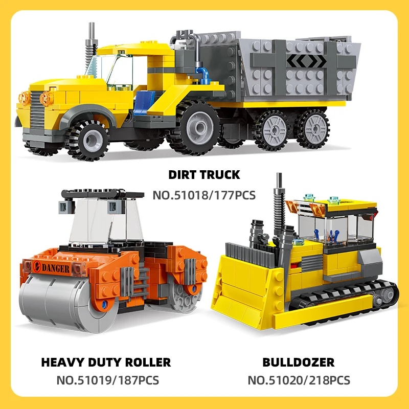 City Engineering Vehicle Building Blocks Construction Truck Assemble Bricks Creative Decoration Children’s Christmas Toy Gifts