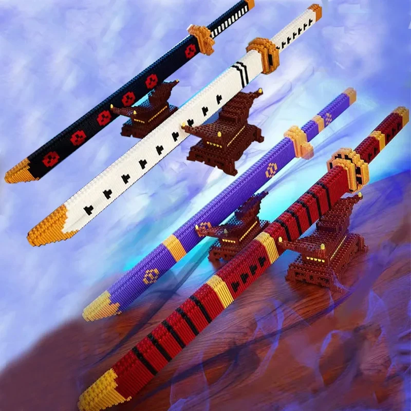Animes Demon Yamato Swords Nichirin Knifes Blade Arms Equipage Accessories Game Model Toys Kids Kits Brick Building Blocks
