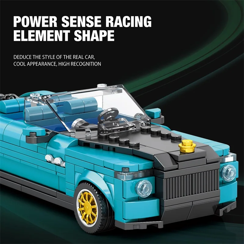 417PCS Retro Luxury Cars Model Building Blocks 1:24 Scale City Convertible Vehicle Car Model Bricks Kids DIY Toys Idea Gifts