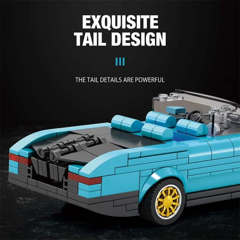 417PCS Retro Luxury Cars Model Building Blocks 1:24 Scale City Convertible Vehicle Car Model Bricks Kids DIY Toys Idea Gifts