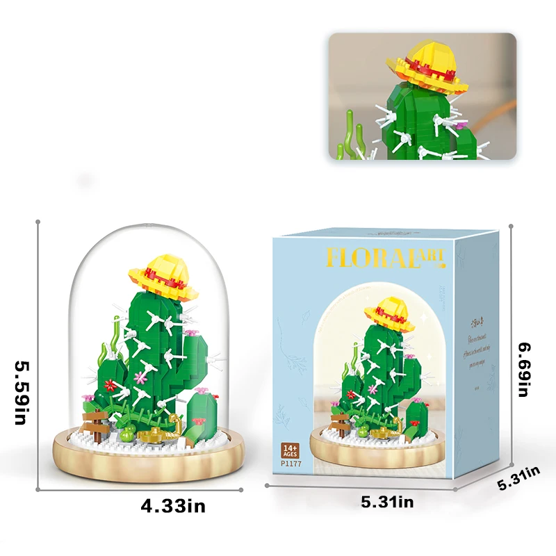 Bouquet Potted Building Blocks Sets Rose Chrysanthemum Orchid Succulents Bricks Model Romantic Assembly Toy Gifts For Children