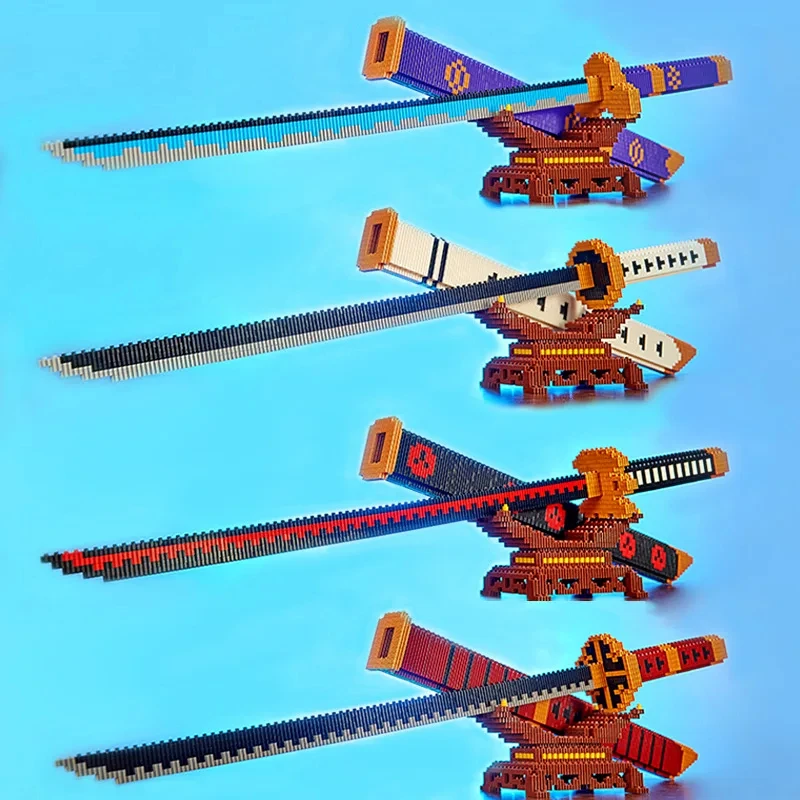 Animes Demon Yamato Swords Nichirin Knifes Blade Arms Equipage Accessories Game Model Toys Kids Kits Brick Building Blocks