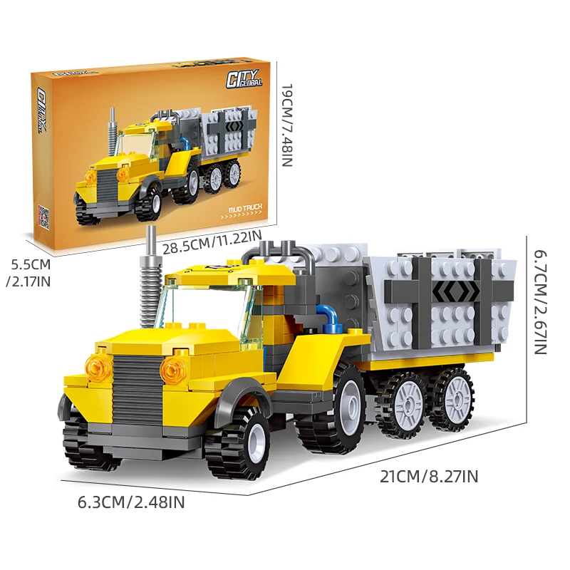 City Engineering Vehicle Building Blocks Construction Truck Assemble Bricks Creative Decoration Children’s Christmas Toy Gifts