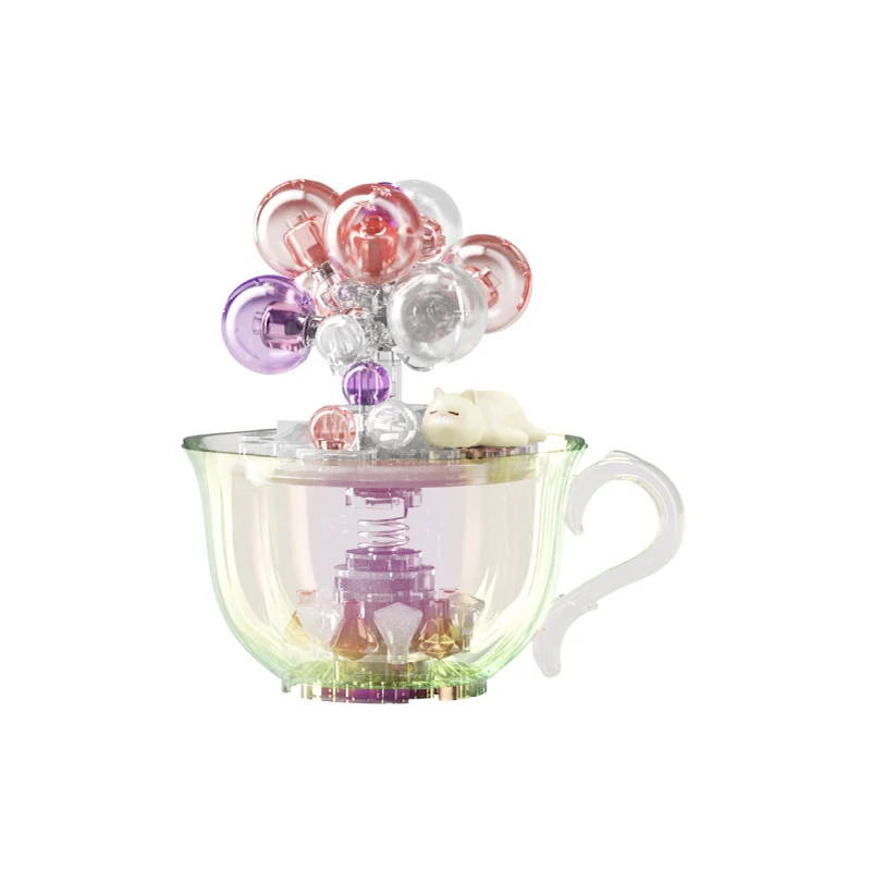Crystal Succulent Building Blocks Potted Plant Flower Assembly Bricks Desktop Decoration Romantic Christmas Gifts For Children