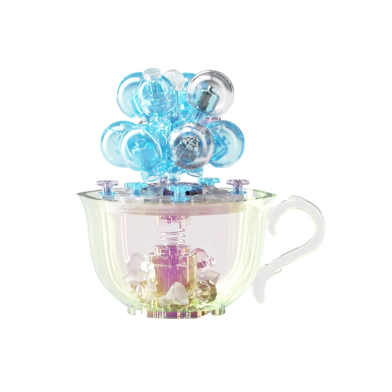 Crystal Succulent Building Blocks Potted Plant Flower Assembly Bricks Desktop Decoration Romantic Christmas Gifts For Children