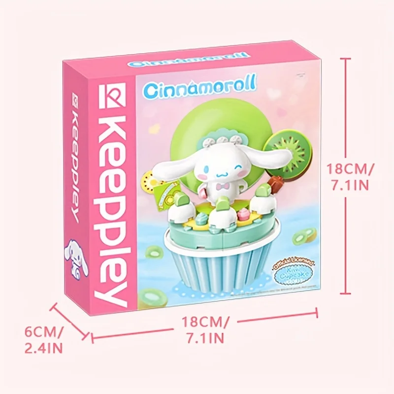 Sanrio Cinnamoroll Cartoon Cake Building Blocks Cute Anime Figure Assembly Bricks Model Desktop Ornament Kids Toys Birthday Gift